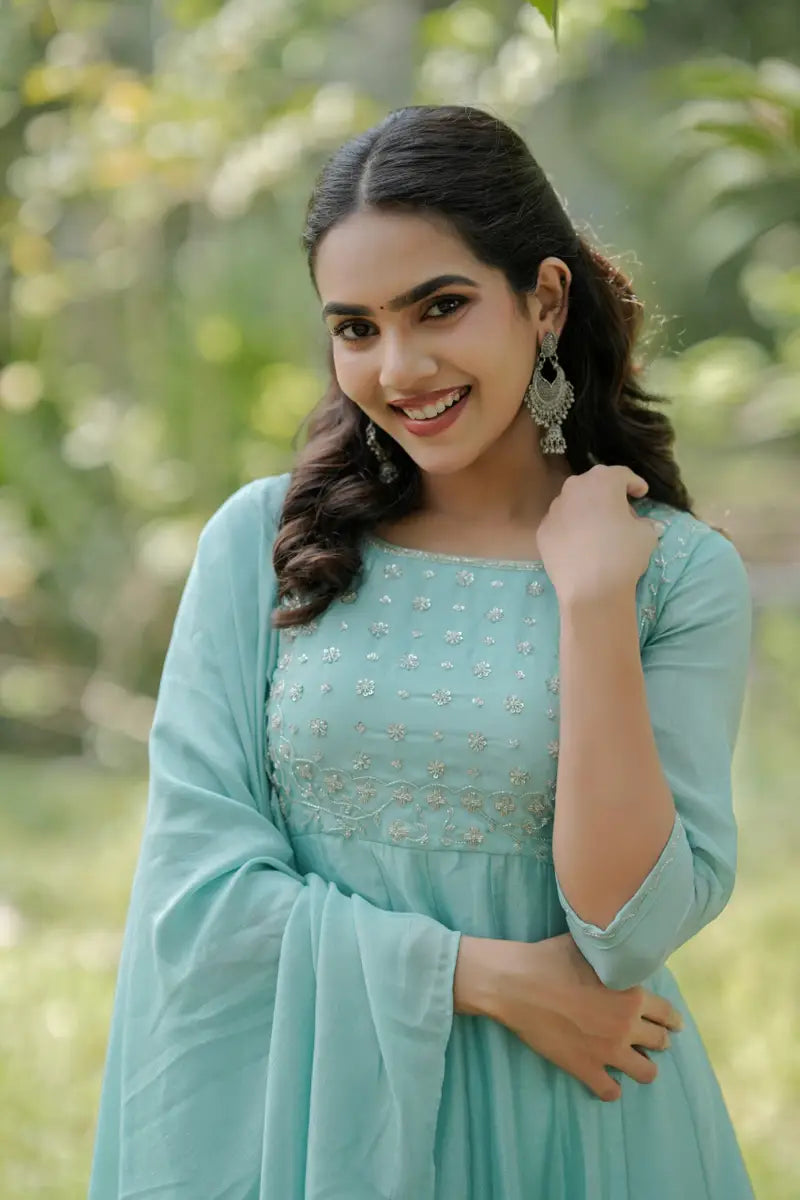 Handworked Panel Cut Kurta with Dupatta
