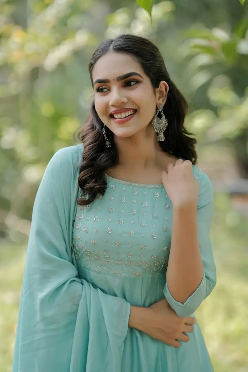 Handworked Panel Cut Kurta with Dupatta