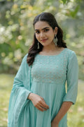 Handworked Panel Cut Kurta with Dupatta