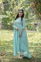 Handworked Panel Cut Kurta with Dupatta