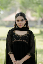 Handworked Pleated Kurta with Dupatta