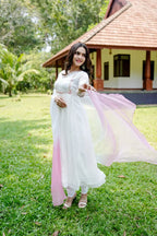 Handworked Pleated Kurta with Dupatta
