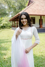 Handworked Pleated Kurta with Dupatta
