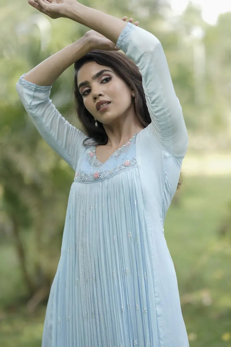 Handworked Pleated Kurta