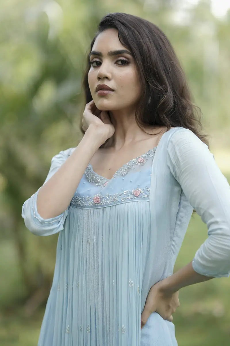 Handworked Pleated Kurta