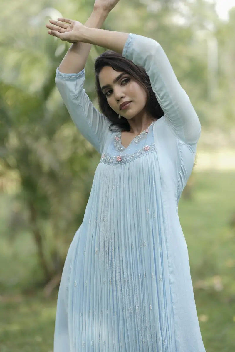 Handworked Pleated Kurta