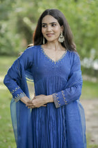 Handworked Pleated Kurta with Dupatta