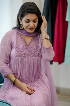 Handworked Pleated Kurta with Dupatta