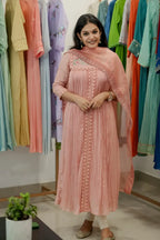Handworked Pleated Kurta with Dupatta