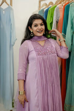 Handworked Pleated Kurta with Dupatta