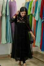 Handworked Pleated Kurta with Dupatta