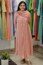 Handworked Pleated Kurta with Dupatta