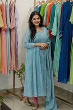 Handworked Pleated Kurta with Dupatta