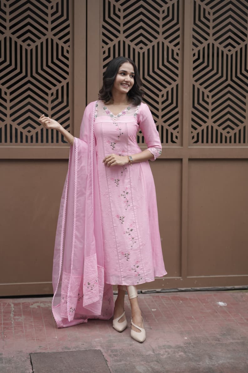 Handworked 3 Panel Kurta with Dupatta