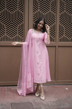 Handworked 3 Panel Kurta with Dupatta