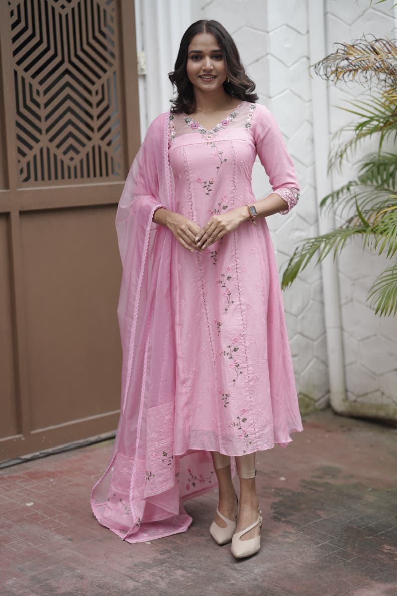 Handworked 3 Panel Kurta with Dupatta