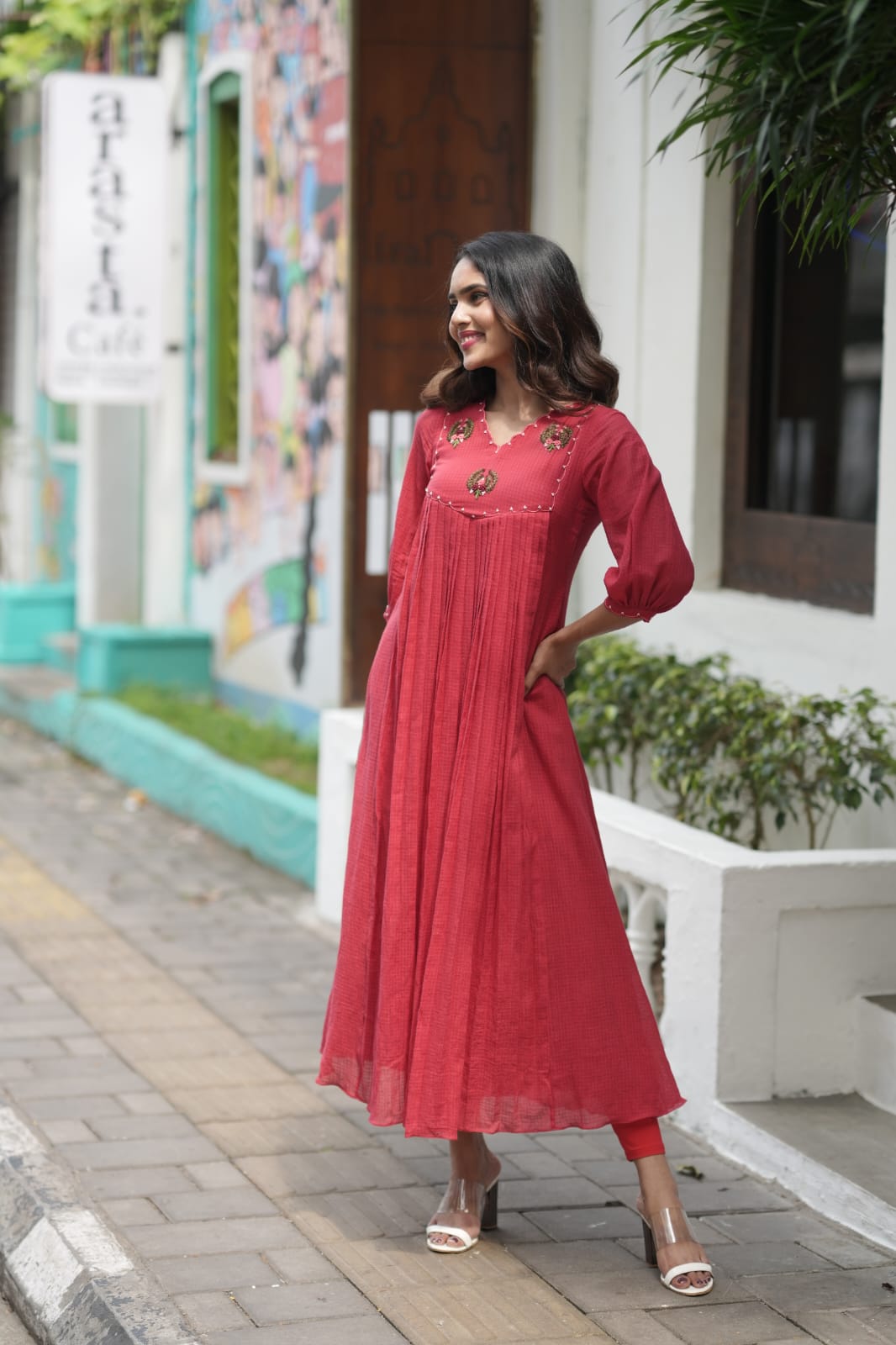 Handworked Pleated Kurta