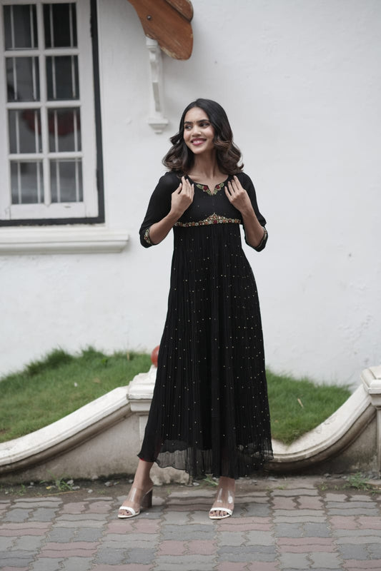 Handworked Pleated Kurta