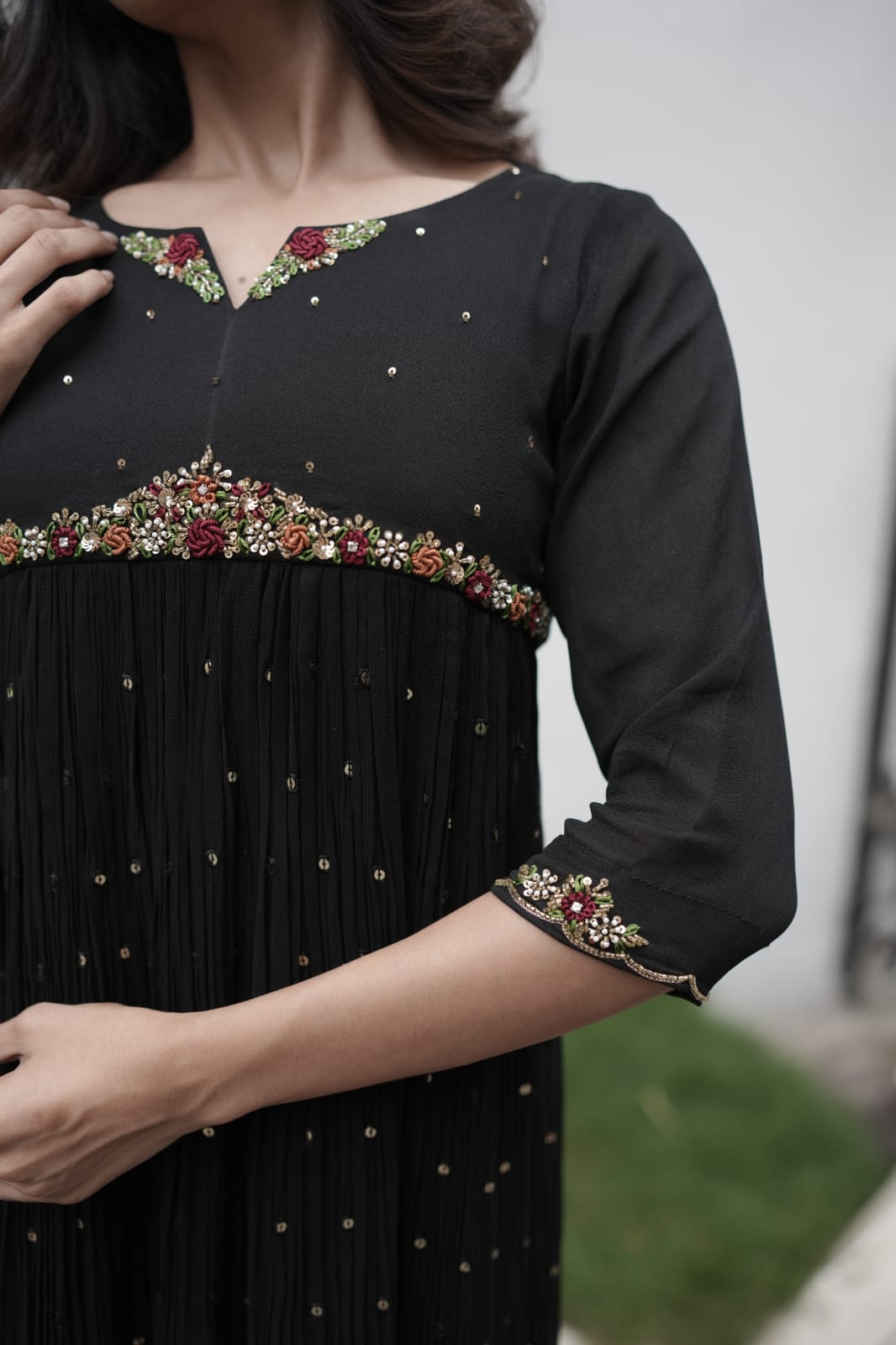 Handworked Pleated Kurta
