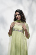 Handworked Pleated Kurta with Dupatta