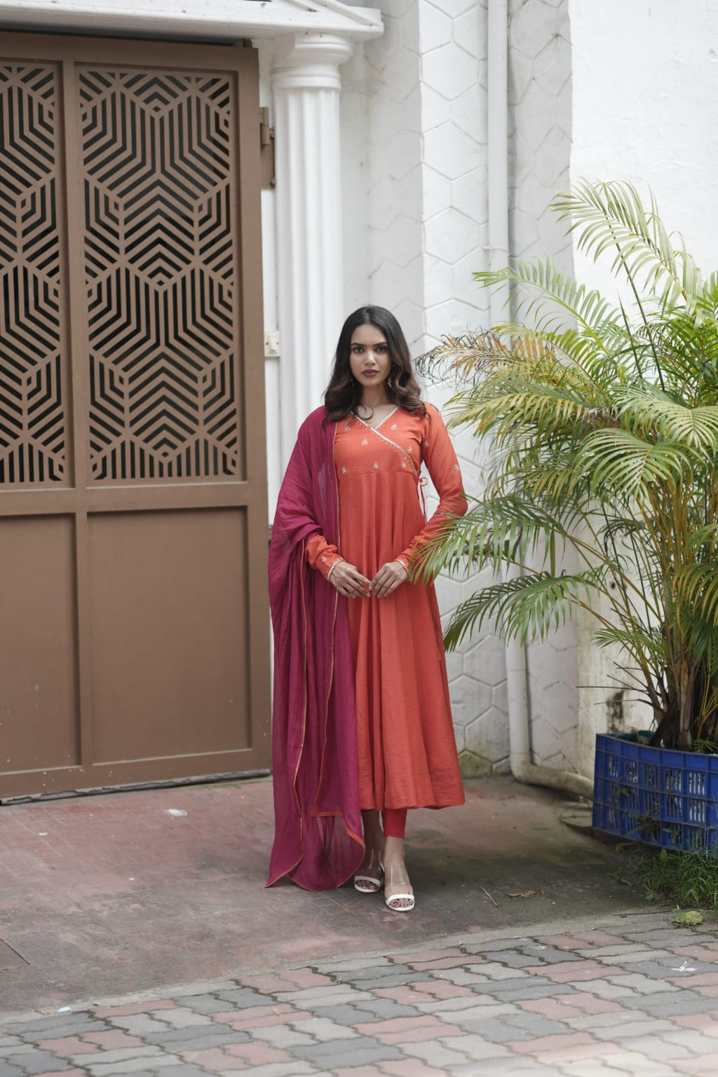 Handworked Panel Cut Kurta with Dupatta