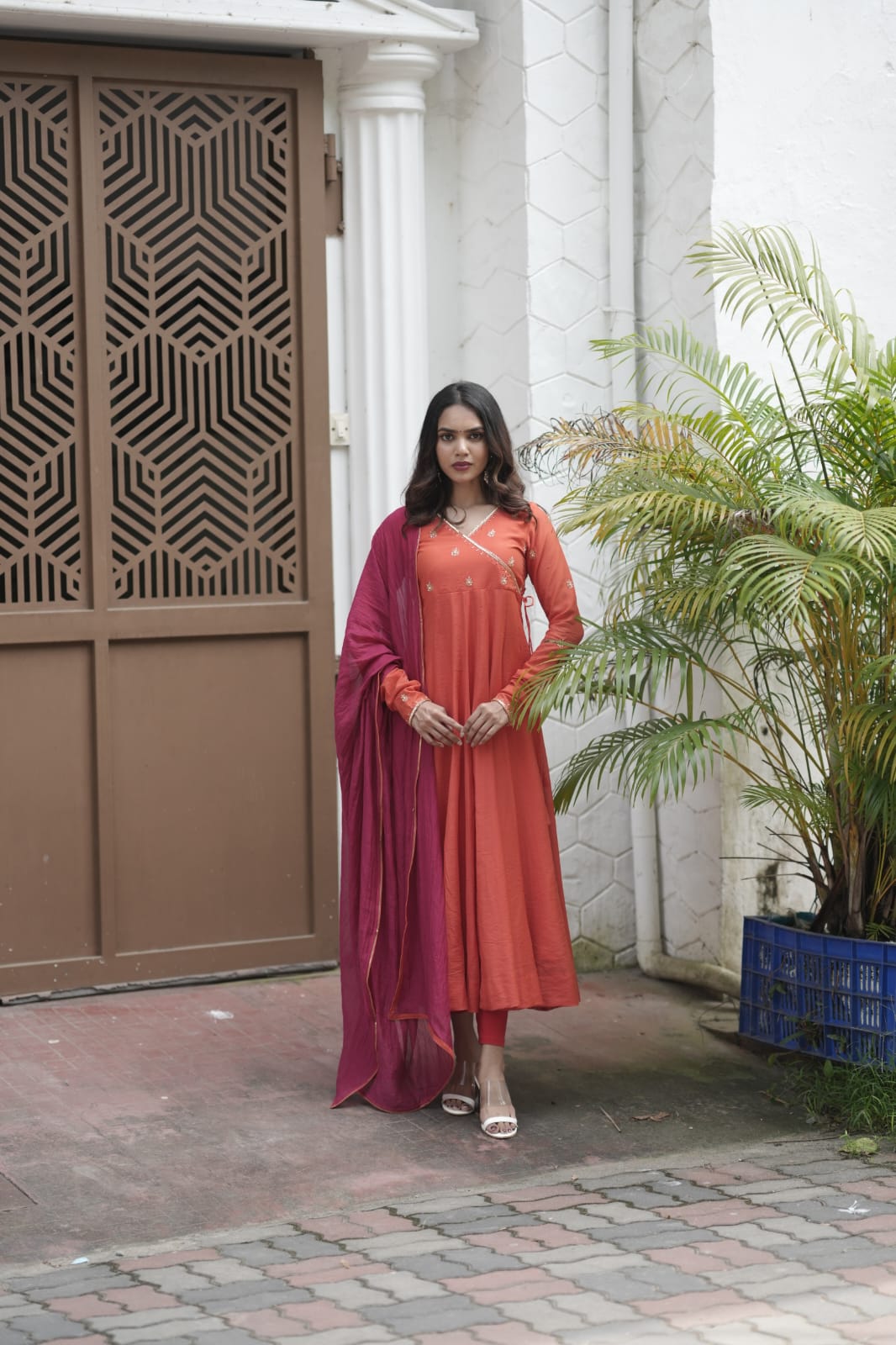 Handworked Panel Cut Kurta with Dupatta