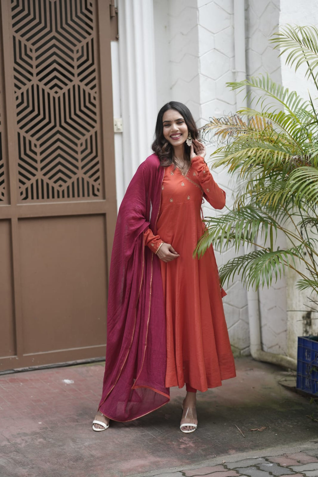 Handworked Panel Cut Kurta with Dupatta