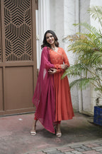 Handworked Panel Cut Kurta with Dupatta