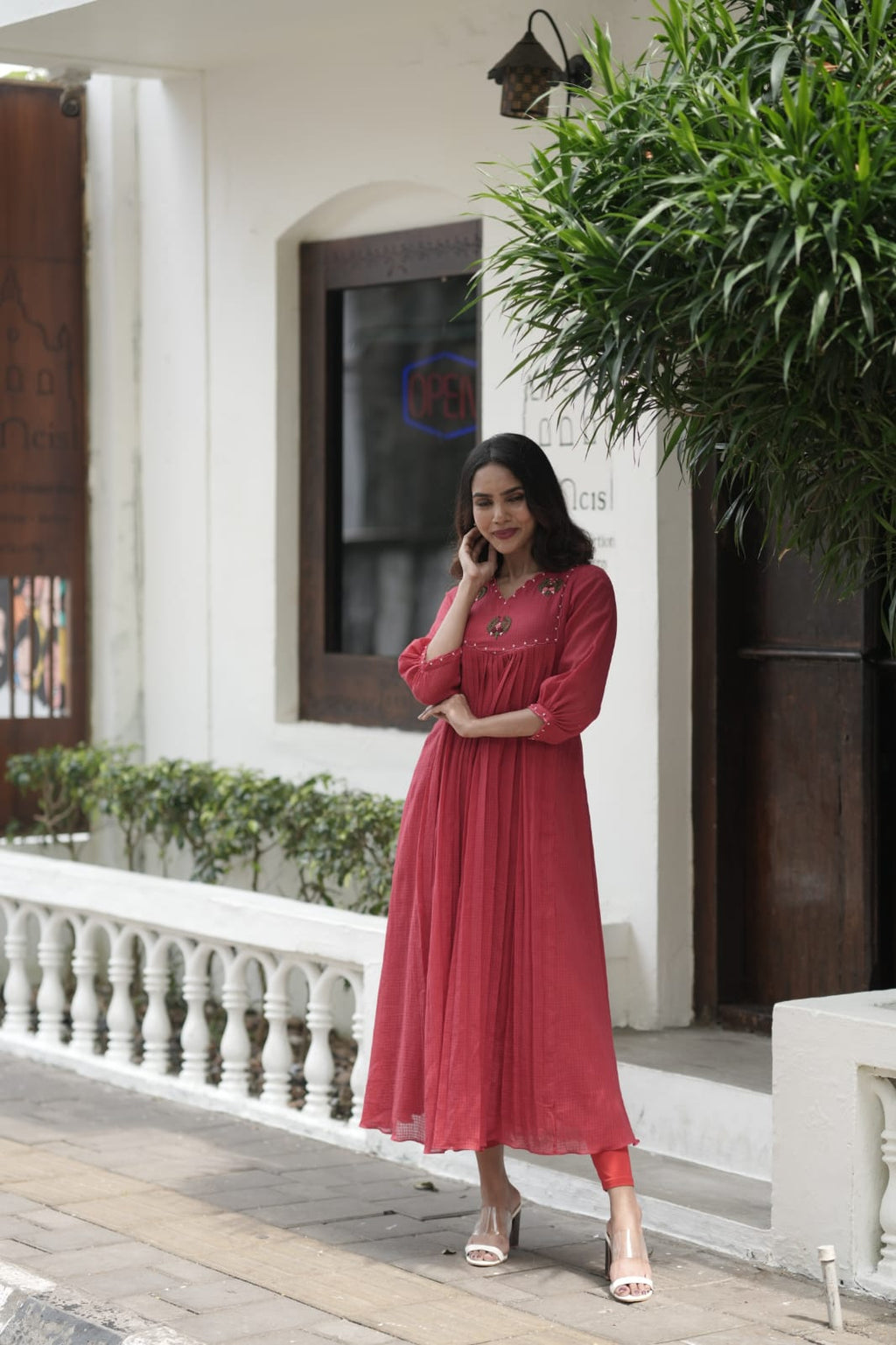 Handworked Pleated Kurta