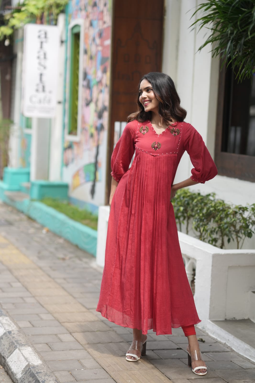 Handworked Pleated Kurta