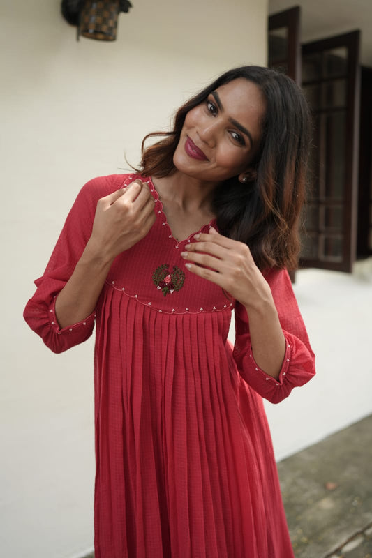 Handworked Pleated Kurta