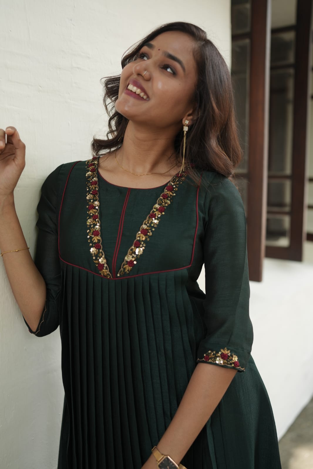 Handworked Pleated Kurta