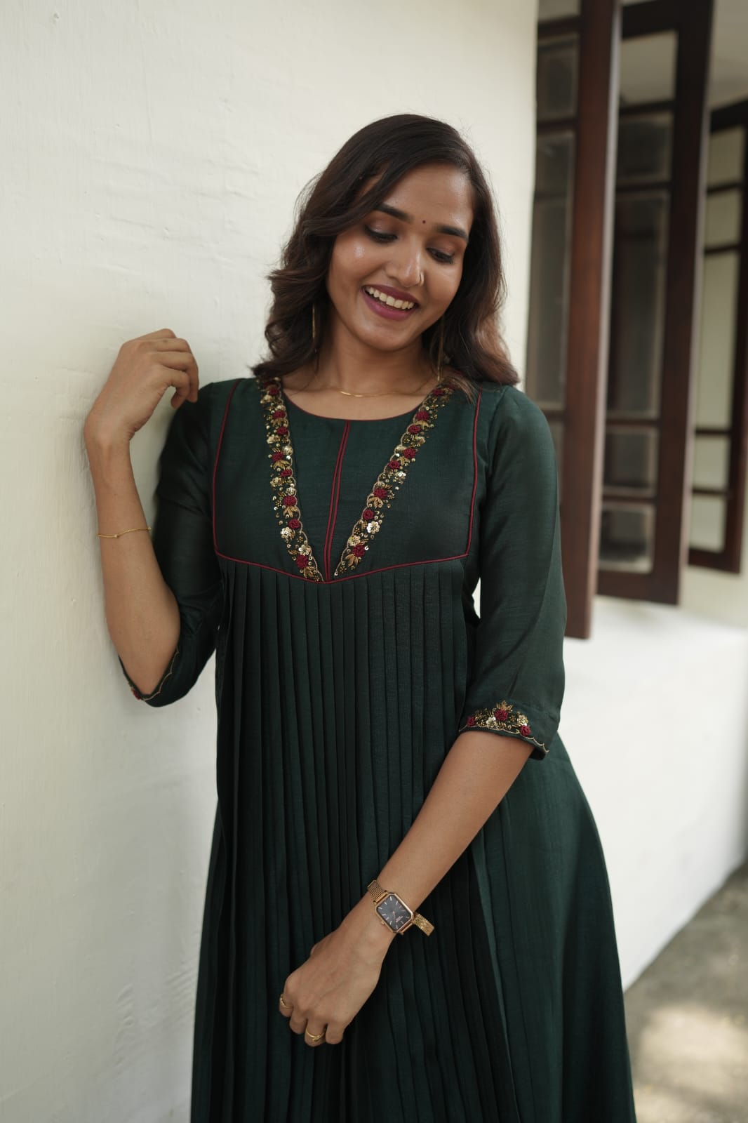 Handworked Pleated Kurta