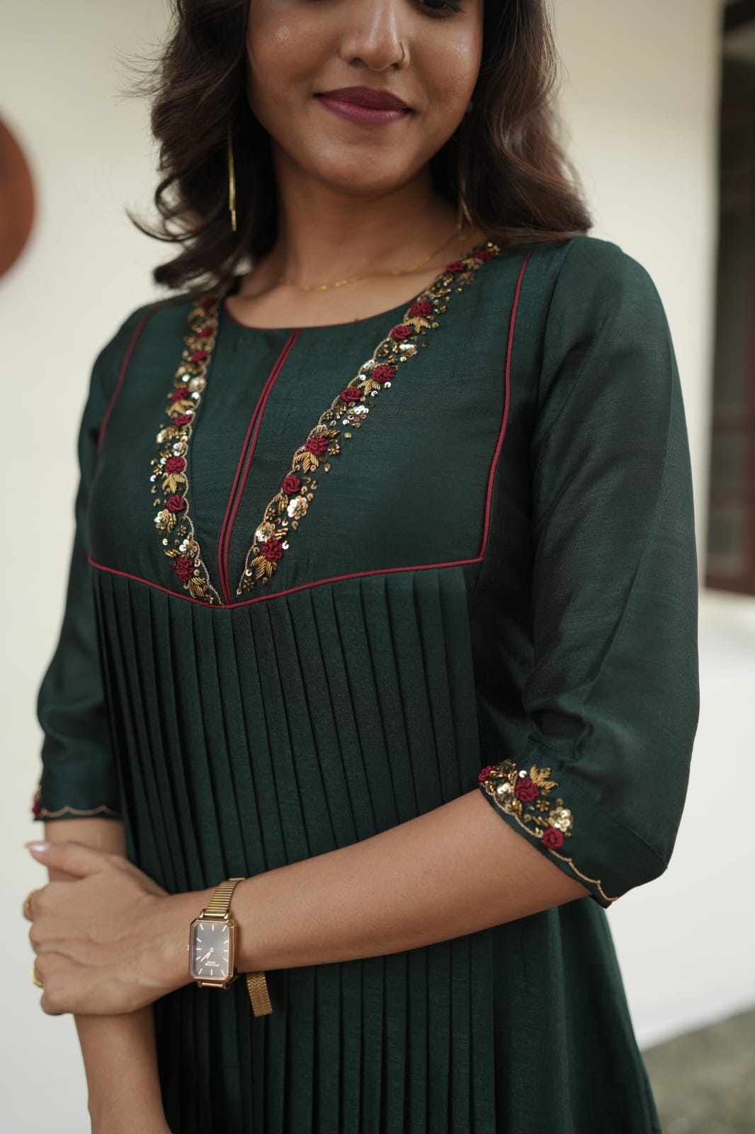 Handworked Pleated Kurta