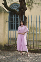 Handworked Pleated Kurta with Dupatta