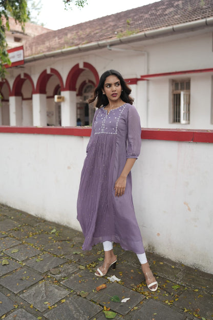 Handworked Pleated Kurta