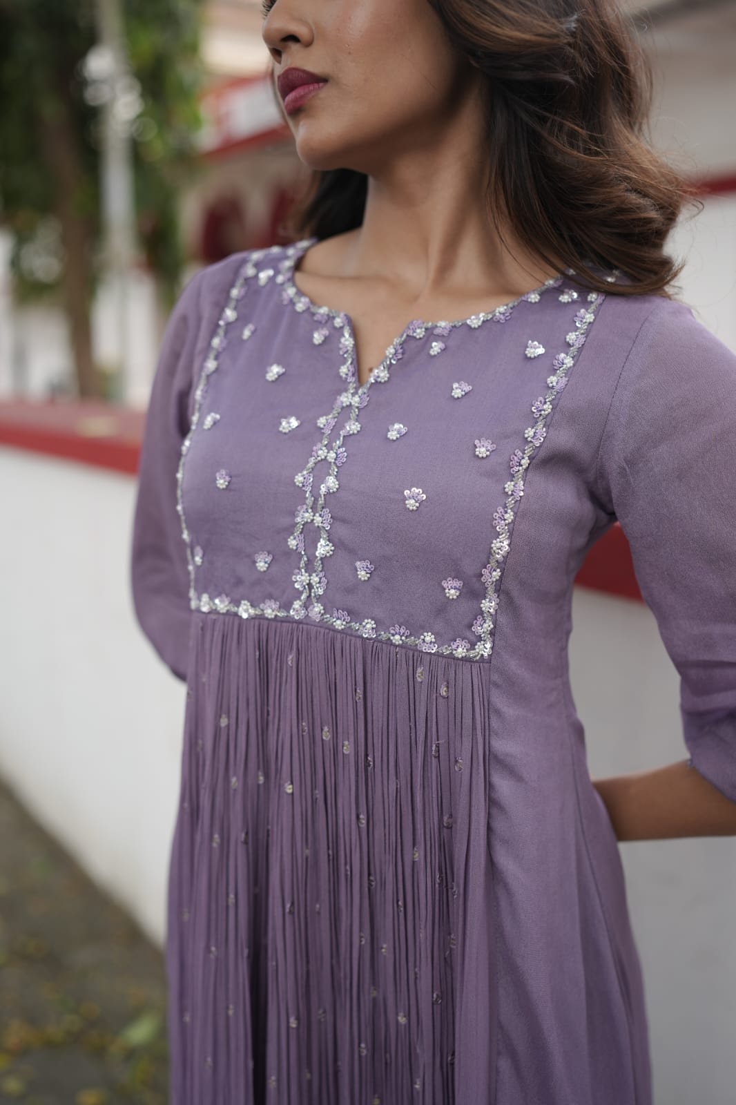 Handworked Pleated Kurta