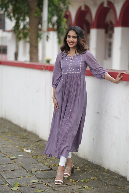 Handworked Pleated Kurta