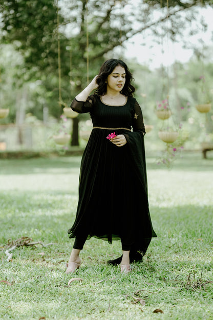 Handworked Pleated Kurta with Dupatta