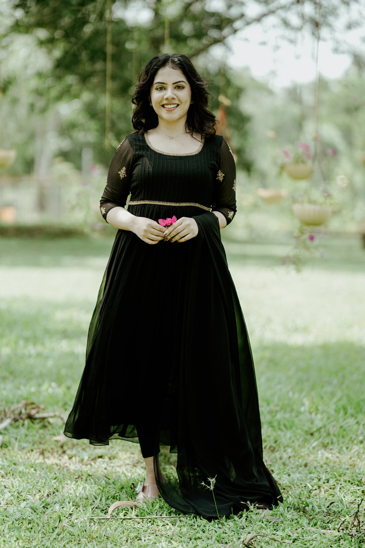 Handworked Pleated Kurta with Dupatta