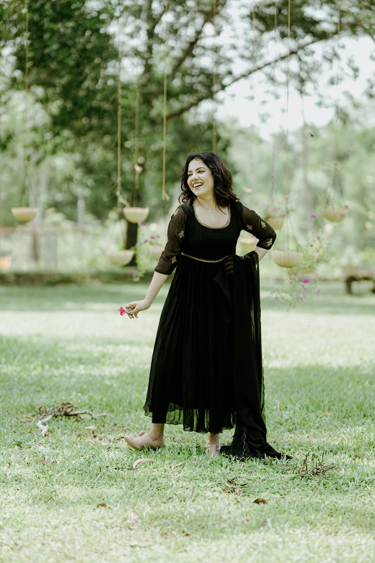 Handworked Pleated Kurta with Dupatta