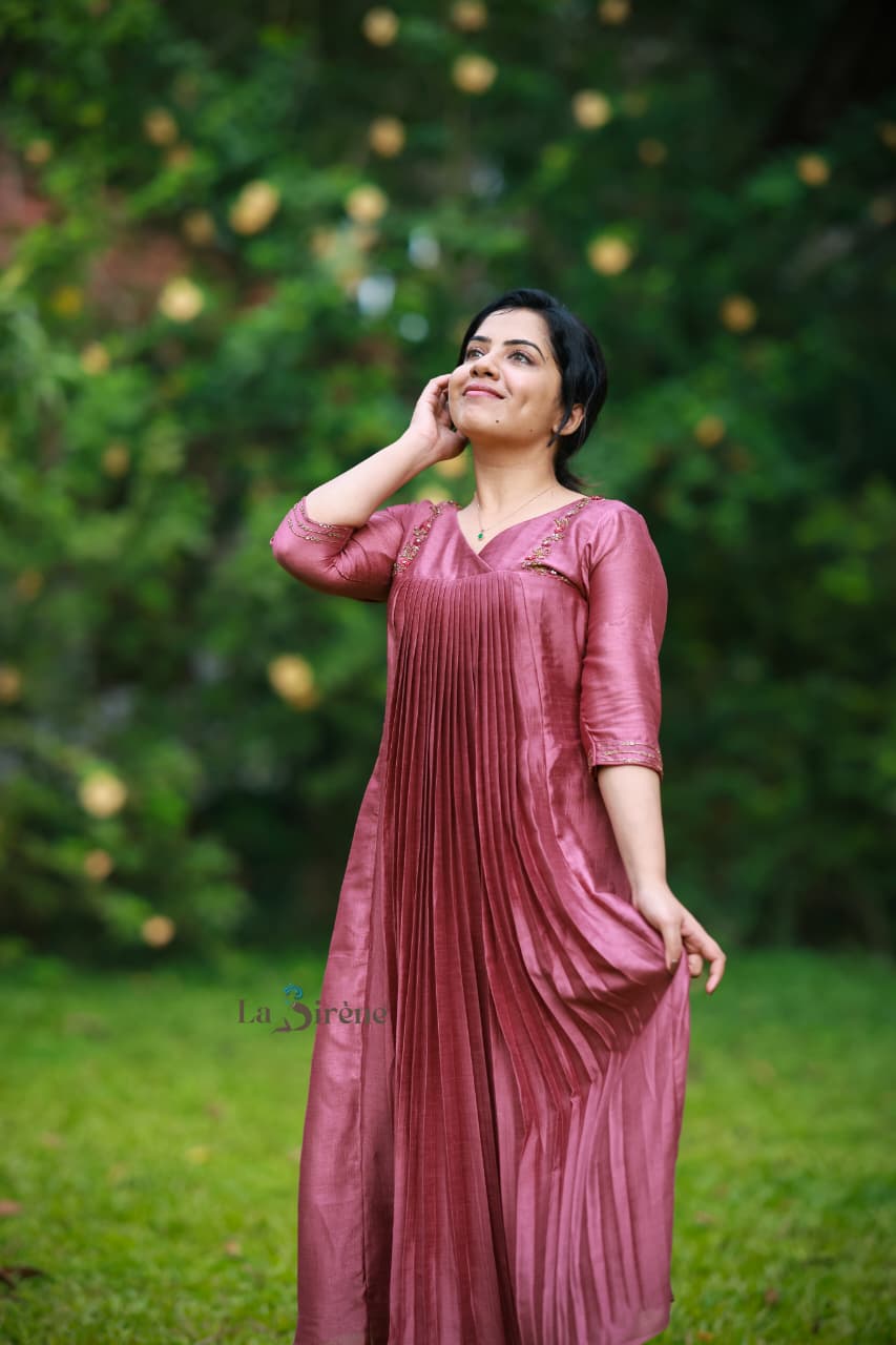 Handworked Pleated Kurta