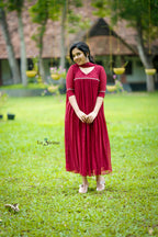 Handworked Pleated Kurta with Dupatta
