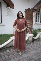 Handworked Pleated Kurta with Dupatta