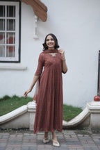 Handworked Pleated Kurta with Dupatta