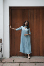 Handworked Pleated Kurta with Dupatta