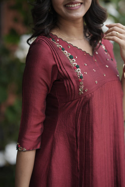 Handworked Pleated Kurta