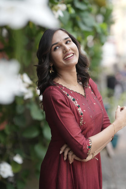 Handworked Pleated Kurta