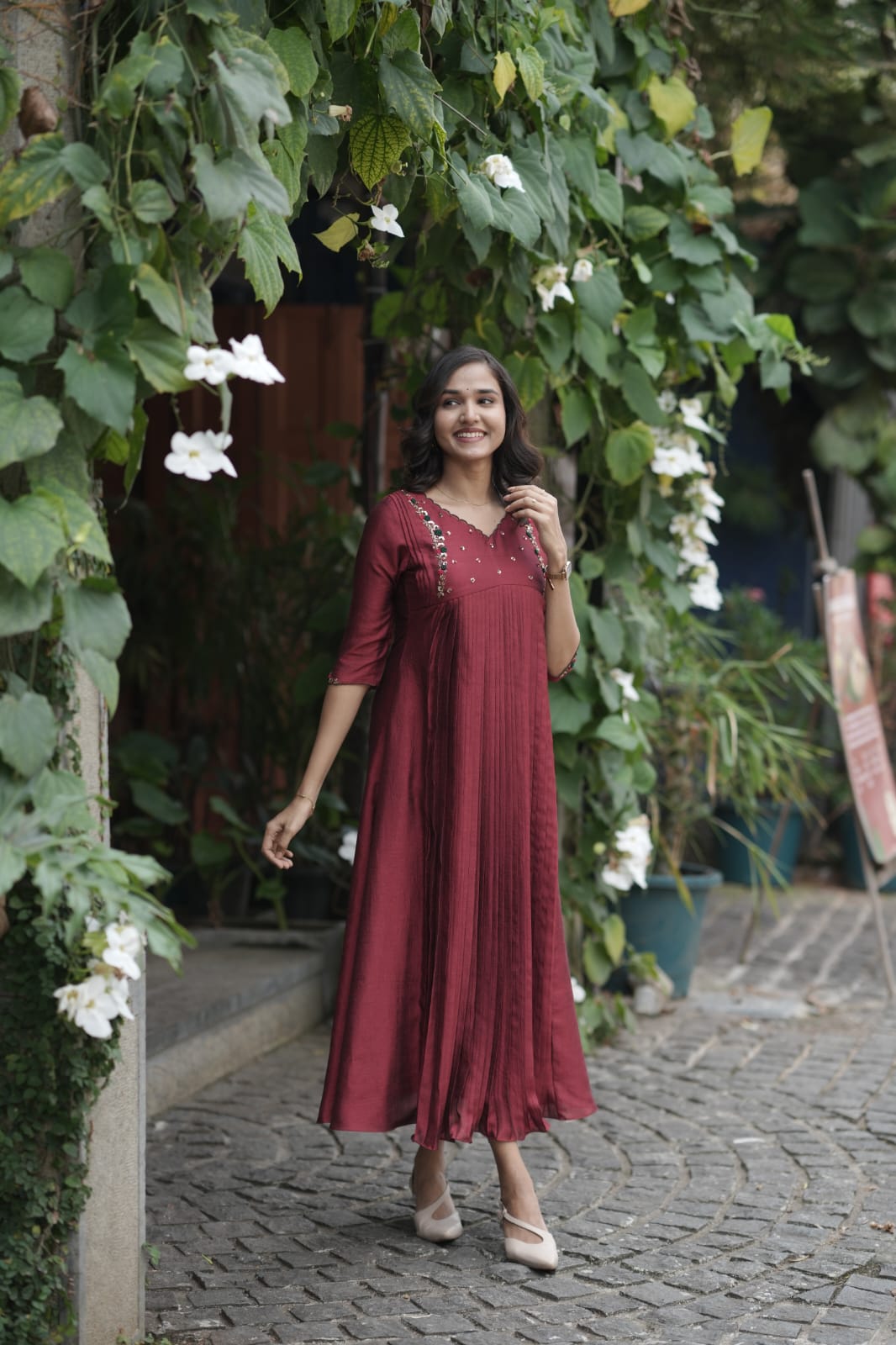 Handworked Pleated Kurta