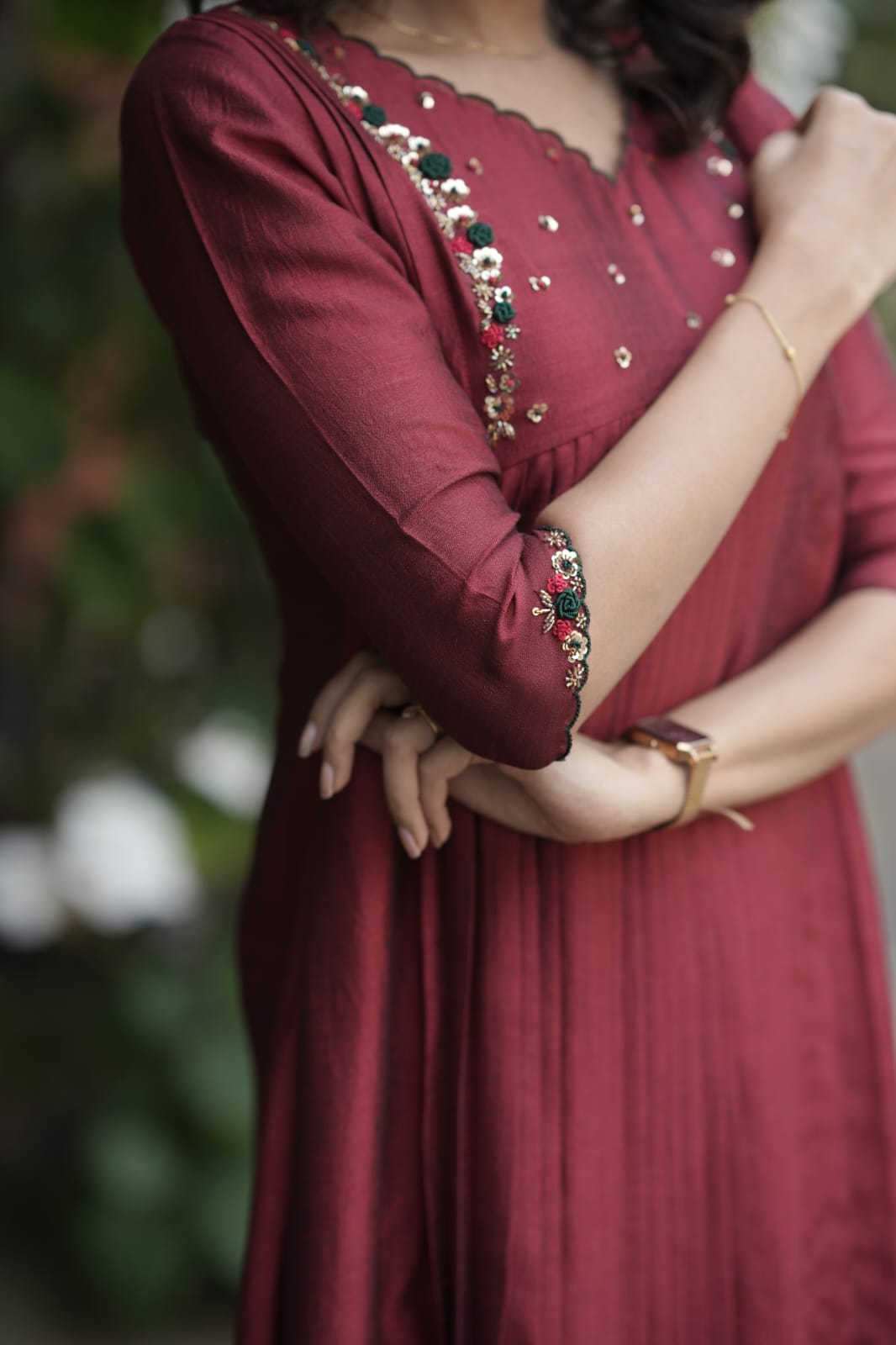 Handworked Pleated Kurta